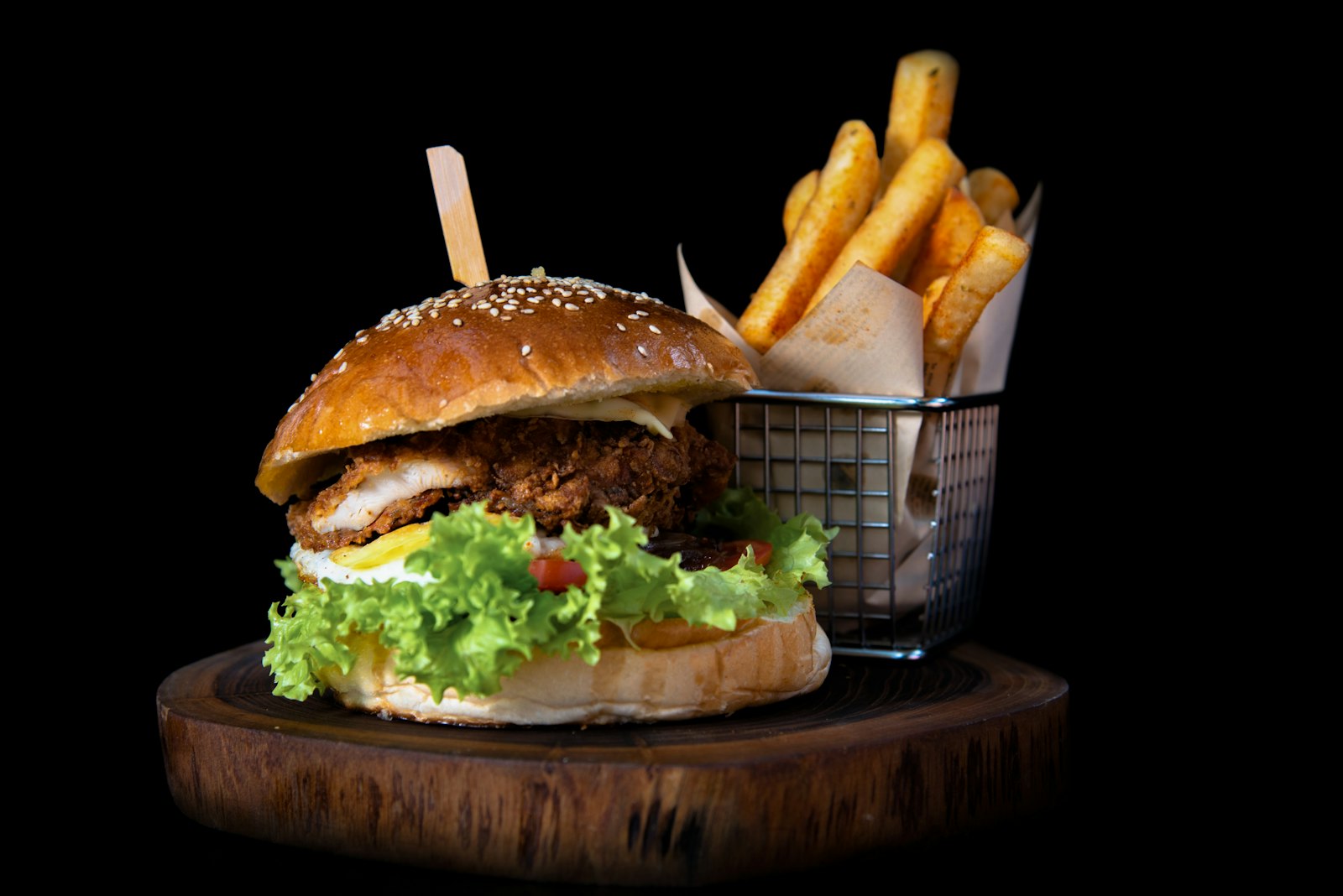 Burger and fries